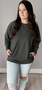 Charcoal Pocket Pullover