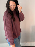 Exposed Seam Long Sleeve Knit Top