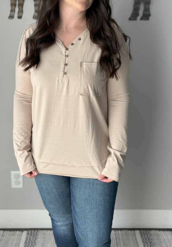 Mineral Washed Cream Knit Top