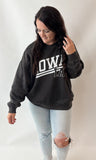 Iowa Acid Wash Oversized Fleece Crewneck