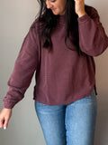 Exposed Seam Long Sleeve Knit Top
