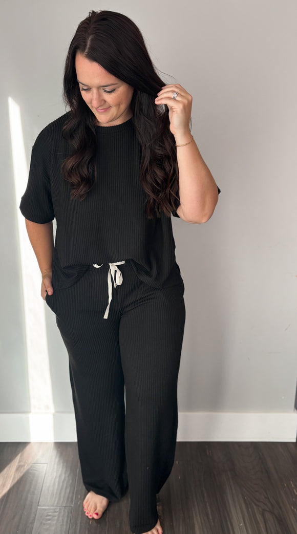 Ribbed Short Sleeve Set