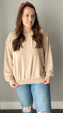 Drop Shoulder Crewneck- Taupe