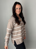 Heather Mocha Stripe Sweater