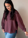 Exposed Seam Long Sleeve Knit Top
