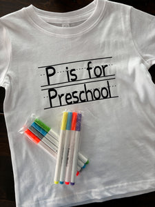 P is for Preschool WITH FABRIC MARKERS