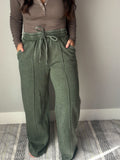 Green Wide Leg Fleece Pant