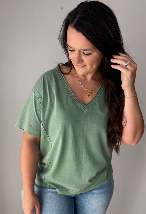 Sage Oversized Short Sleeve