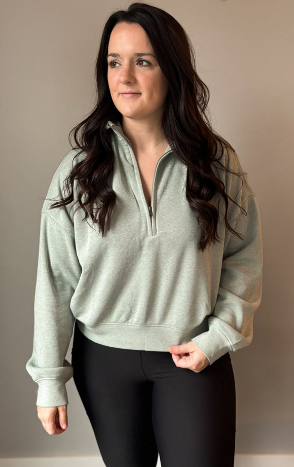 Dusty Sage Quarter Zip
