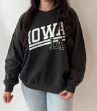 Iowa Acid Wash Oversized Fleece Crewneck