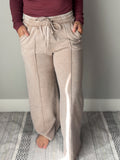 Ash Mocha Wide Leg Fleece Pant
