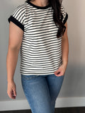 Black and Cream striped Top