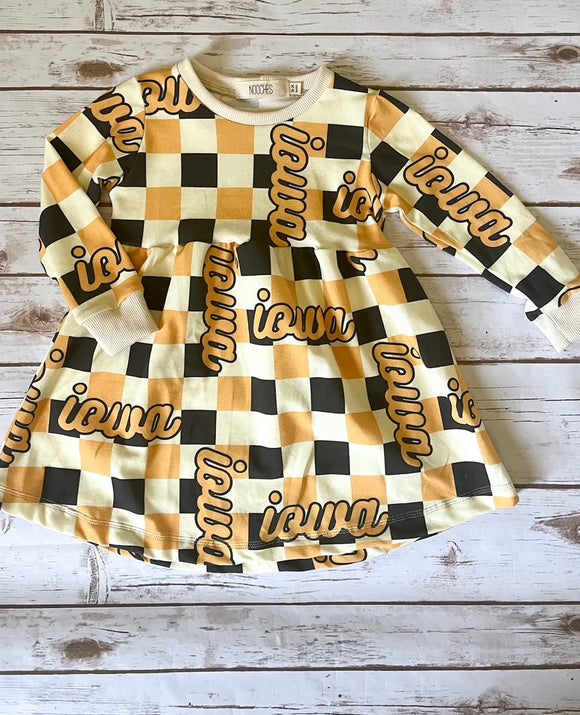 Iowa Checkered Twirl Dress