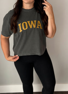 Cropped Boxy Iowa Tee