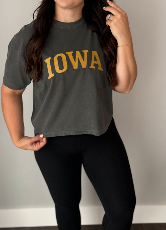 Cropped Boxy Iowa Tee