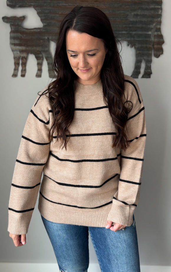 Beige/Black Sweater