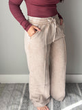 Ash Mocha Wide Leg Fleece Pant