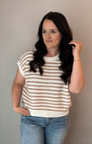 Striped Sleeveless Crew Neck Top