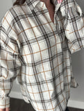 White Plaid Pullover