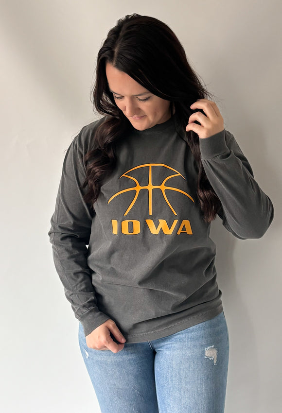 Charcoal Iowa Bball Long Sleeve