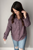 Plum Oversized Waffle Shacket