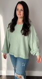 Brushed Waffle Long Sleeve- Sage