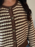Textured Stripe Crochet Cardigan