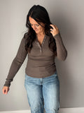 Truffle Micro Ribbed Henley