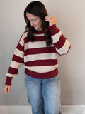 Cherry Stripe Knit Sweater