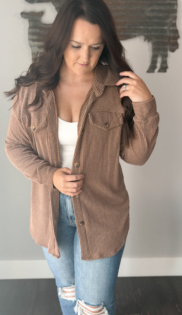 Mocha Ribbed Jacket