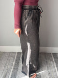 Black Wide Leg Fleece Pant
