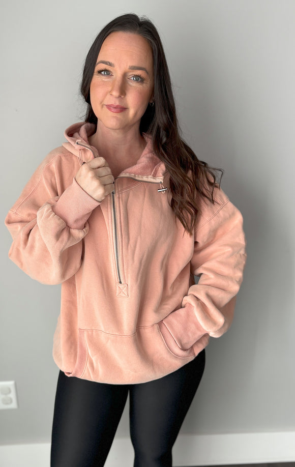 Blush Half Zip Hoodie